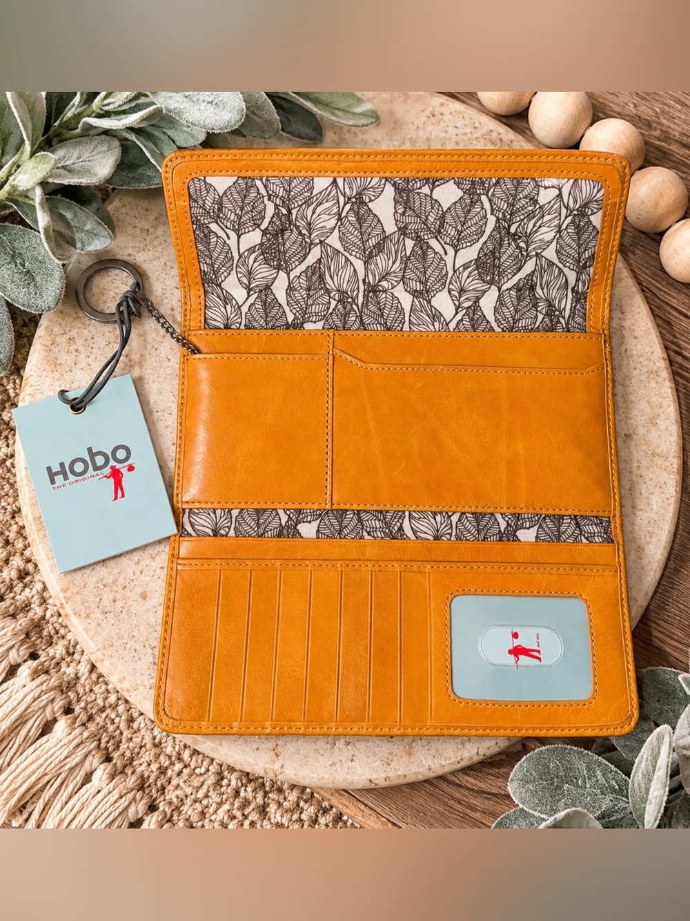 HOBO Leather Continental Wallet Mustard/Cognac | NWT